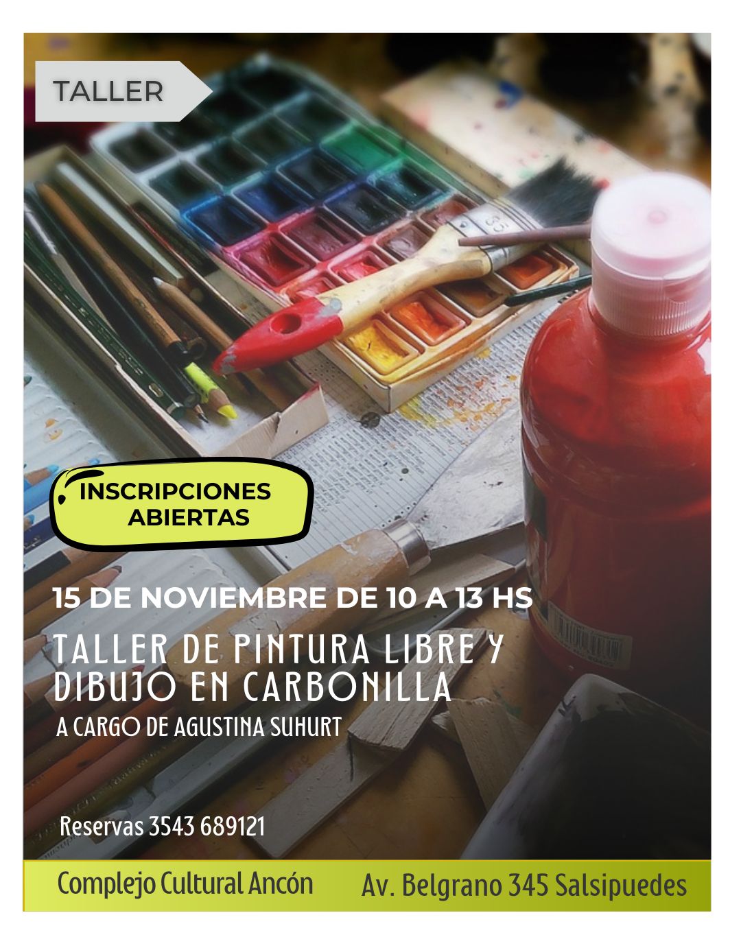 Taller de Pintural Libre y Dibujo en Carbonilla